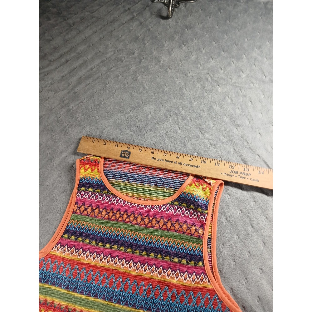 Unbranded Vintage Boho Multi Color Geometric Knit Sleeveless Tank S/XS - Picture 4 of 8